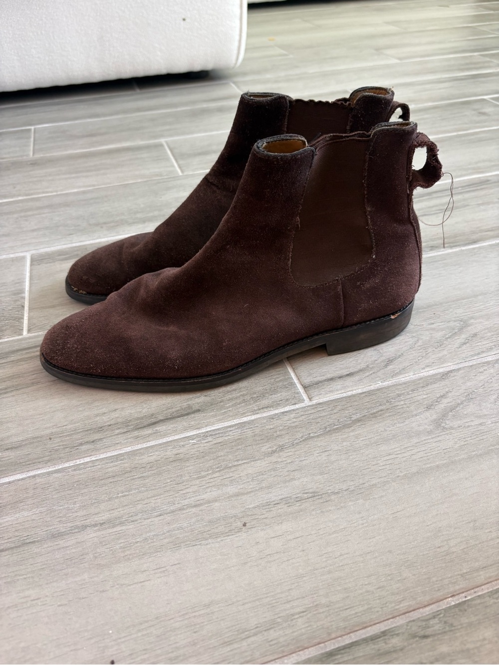 Joseph Abboud Men's Dark Brown Suede Chelsea Boots 10